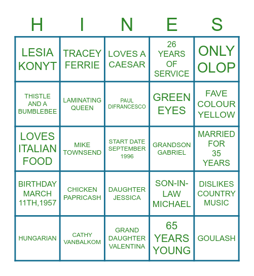 RETIREMENT BINGO Card