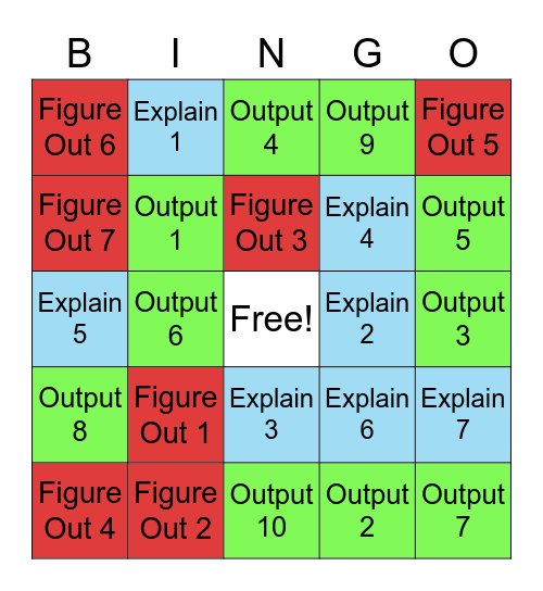 Python Remedial Bingo Card