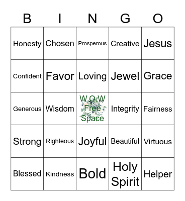 Women of Wisdom Bingo Card