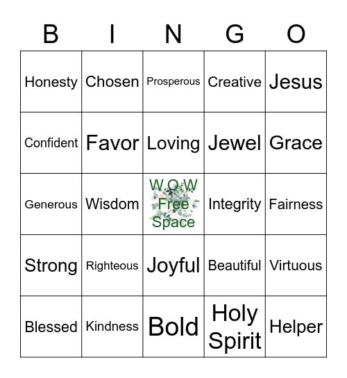 Women of Wisdom Bingo Card