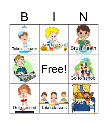 Daily routines Bingo Card