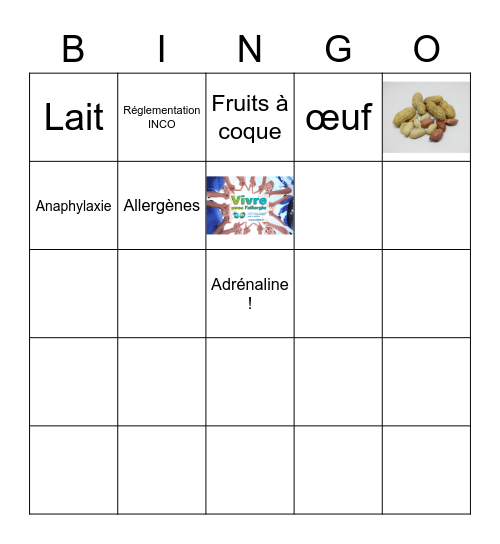 Bingo des allergies Bingo Card