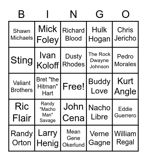 42 - WRESTLING Bingo Card