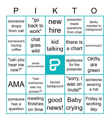 THAM bingo! Bingo Card