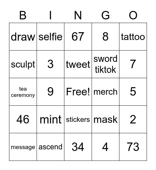 OniTest Bingo Card
