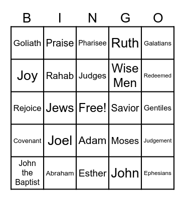 Bible Bingo Card