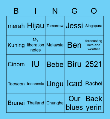 N O M I Bingo Card