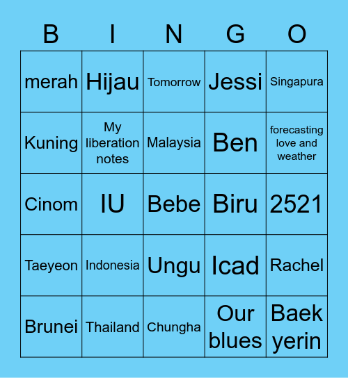 N O M I Bingo Card