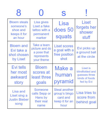 Big 80s Bingo Card