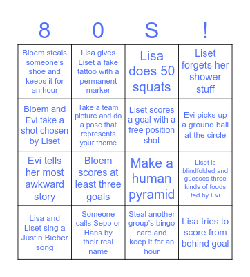 Big 80s Bingo Card