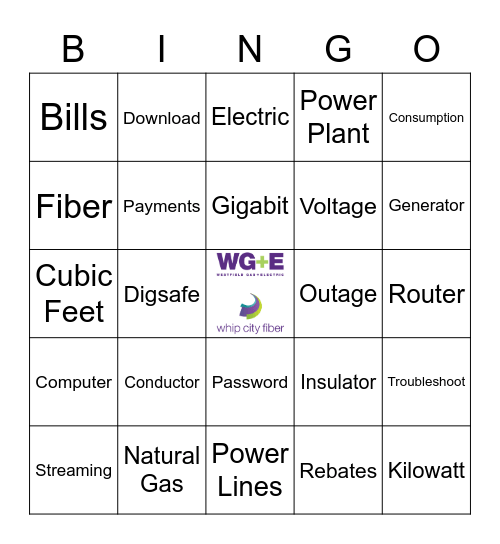 WGE & WCF Career Day Bingo Card