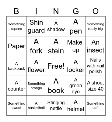 "Make a Picture" Bingo Card