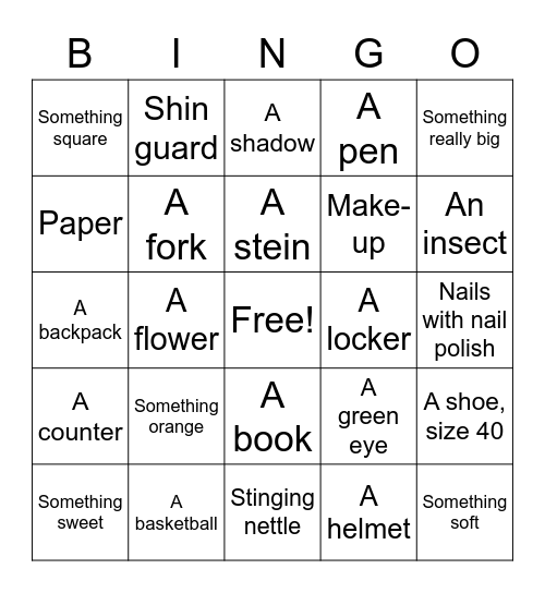 "Make a Picture" Bingo Card