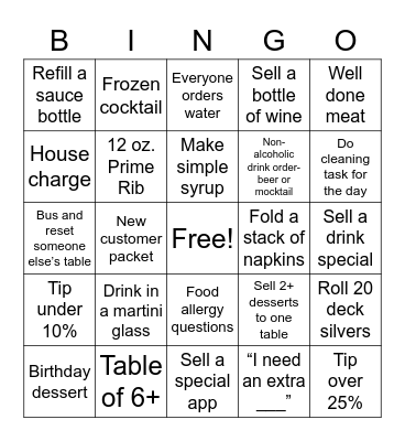 J. Harrod’s Bingo Card