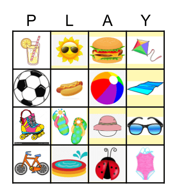 SUMMER FUN Bingo Card