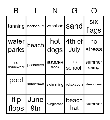 BINGO FUN! Bingo Card