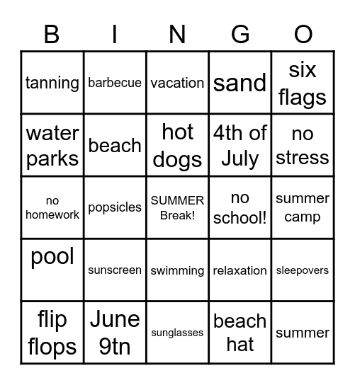 BINGO FUN! Bingo Card
