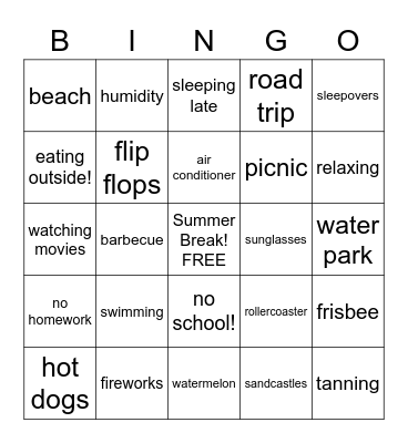 End of Year Bingo FUN! Bingo Card