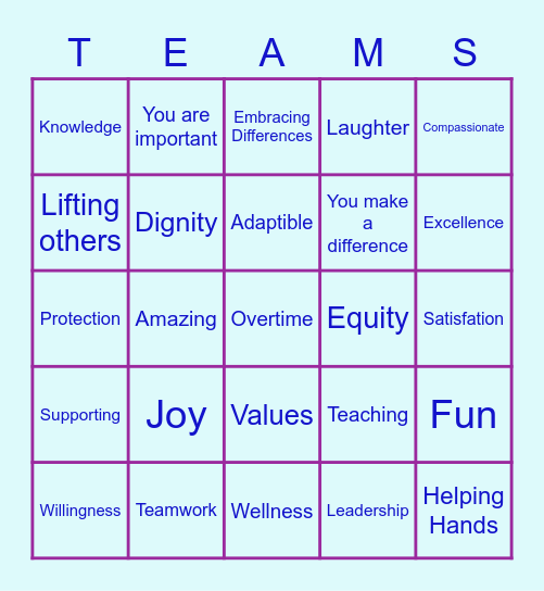 Caregiver Appreciation Bingo Card