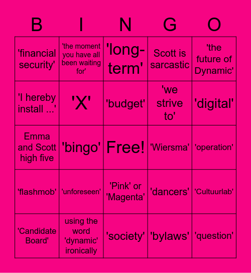 The E - GMA (Epic Gathering of Moving A-listers) Bingo Card