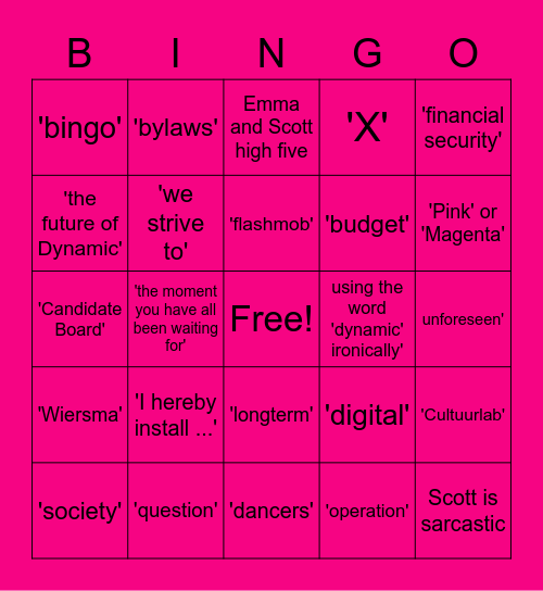 The E - GMA                               (Epic Gathering of Moving A-listers) Bingo Card