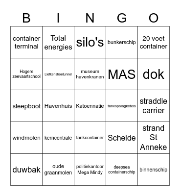 Boottochtje Lillo Bingo Card