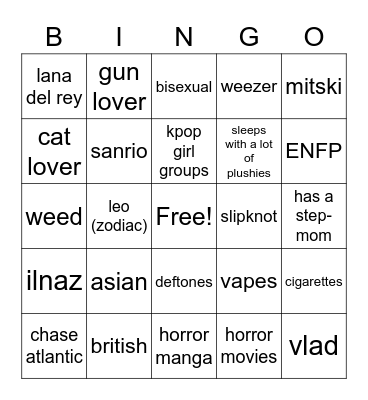 lunas bingo Card
