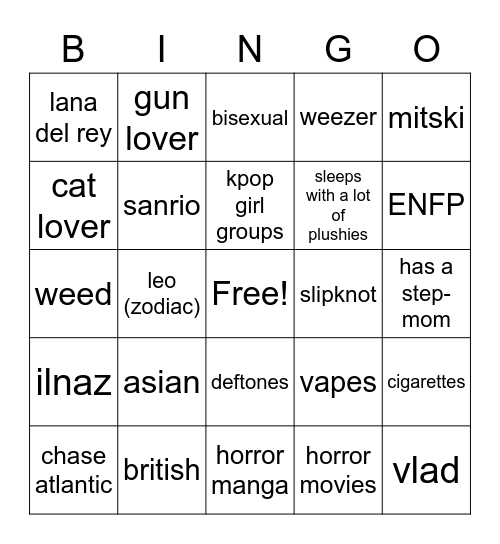 lunas bingo Card