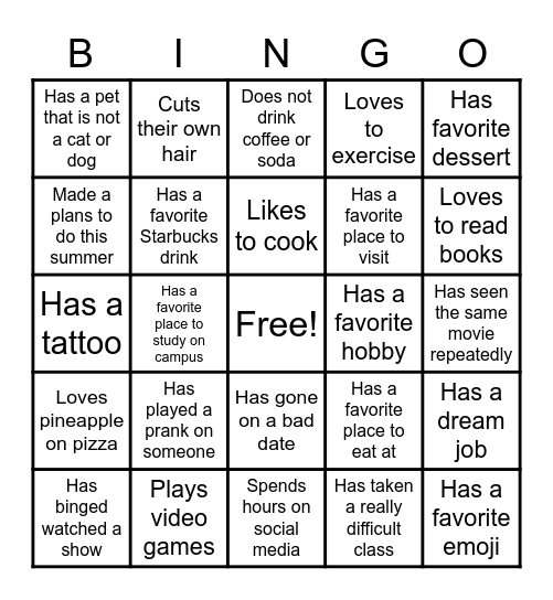 Bingo Card