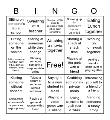 Boundary Bingo Card
