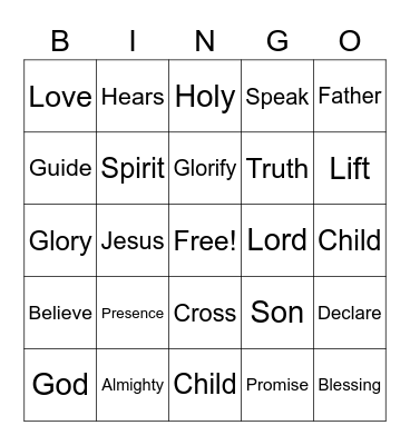 June 12 Worship Words (Listen for these words during worship and mark them)  No prizes - just for fun! Bingo Card