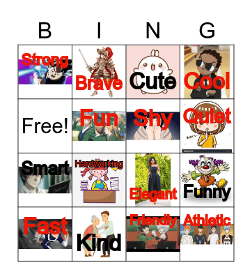 Who is kind? Bingo Card