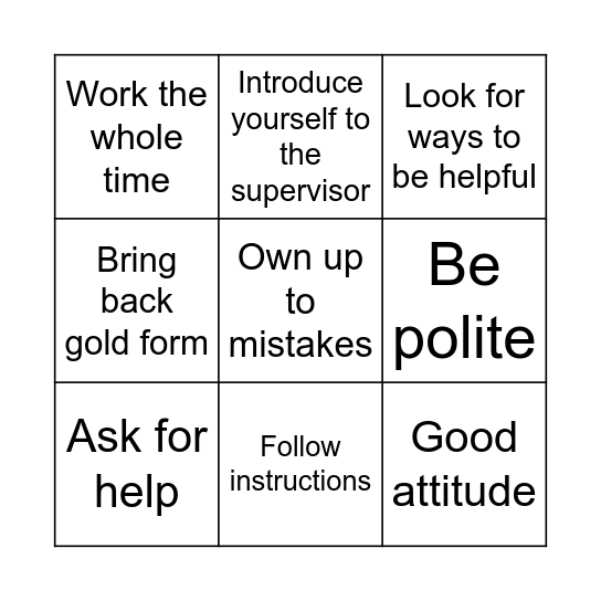 What TO DO Bingo Card