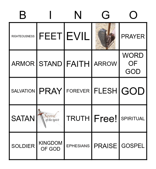 ARMOR OF GOD Bingo Card