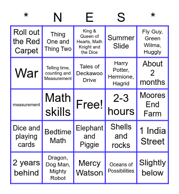 BINGO! Summer Learning Edition! Bingo Card