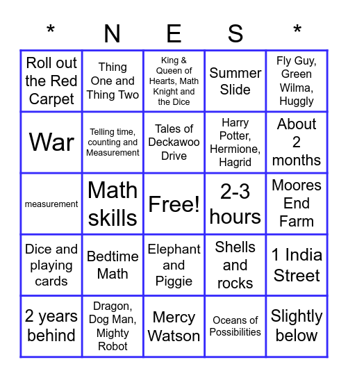 BINGO! Summer Learning Edition! Bingo Card