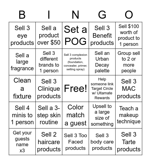 Ulta Bingo :) Bingo Card