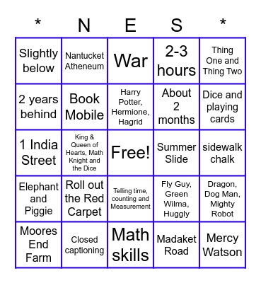 BINGO! Summer Learning Edition! Bingo Card