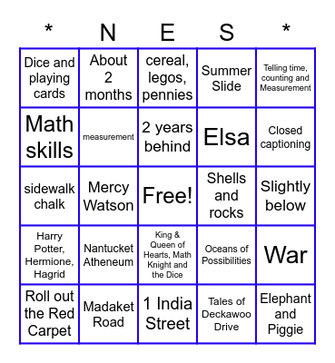 BINGO! Summer Learning Edition! Bingo Card