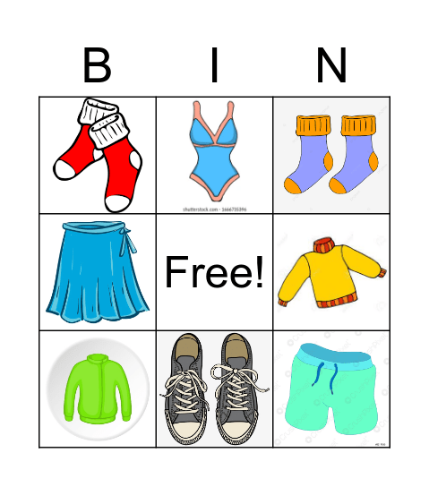 CLOTHES BINGO Card