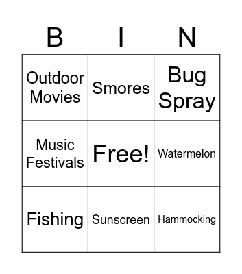 Olivia Bingo Card