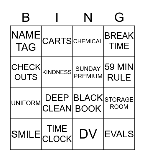 HK WEEK Bingo Card