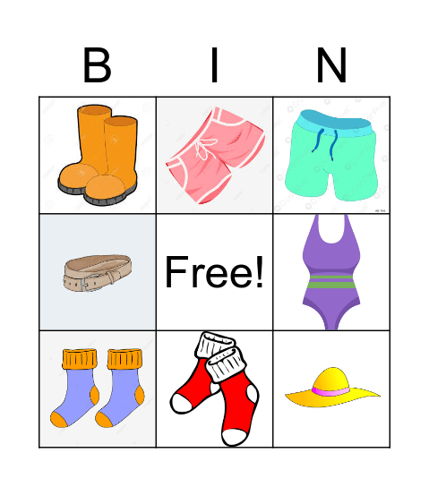 CLOTHES BINGO Card