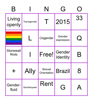 Pride Bingo Card