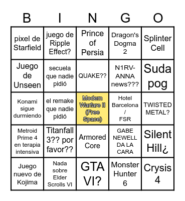 Summer Garuga Fest 2022 Bingo Card