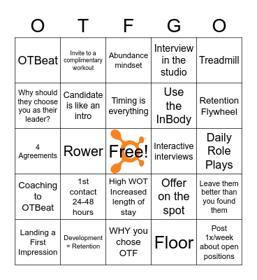 Quarterly Workshop OTFGO Bingo Card