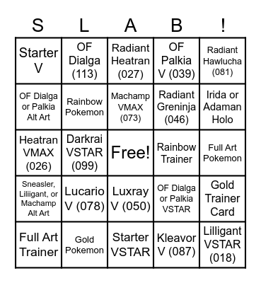 Ultra Rares + Bingo Card