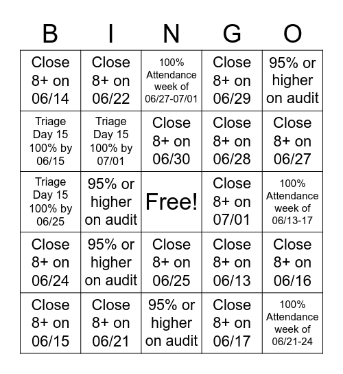 AGD Bingo Card