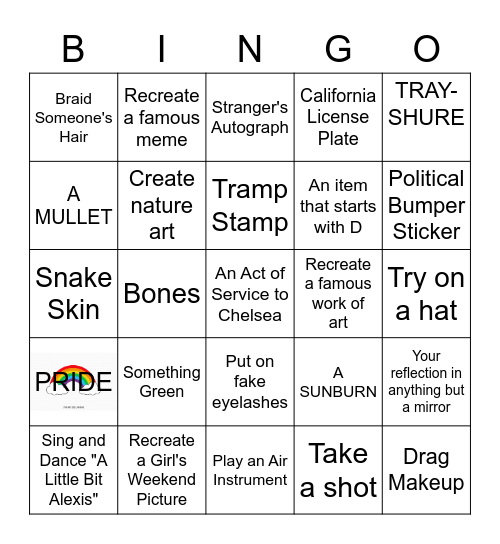 Girl's Weekend BINGO Scavenger Hunt Bingo Card