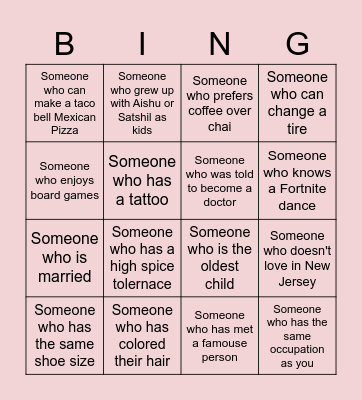 A&S Wedding Bingo Card